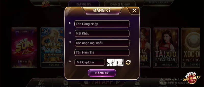 Đăng ký tài khoản game