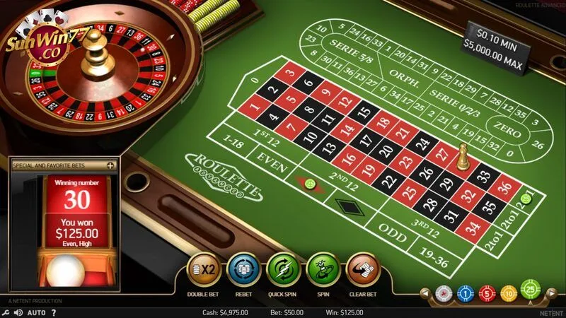 Game Roulette có nhiều cửa cược khác nhau